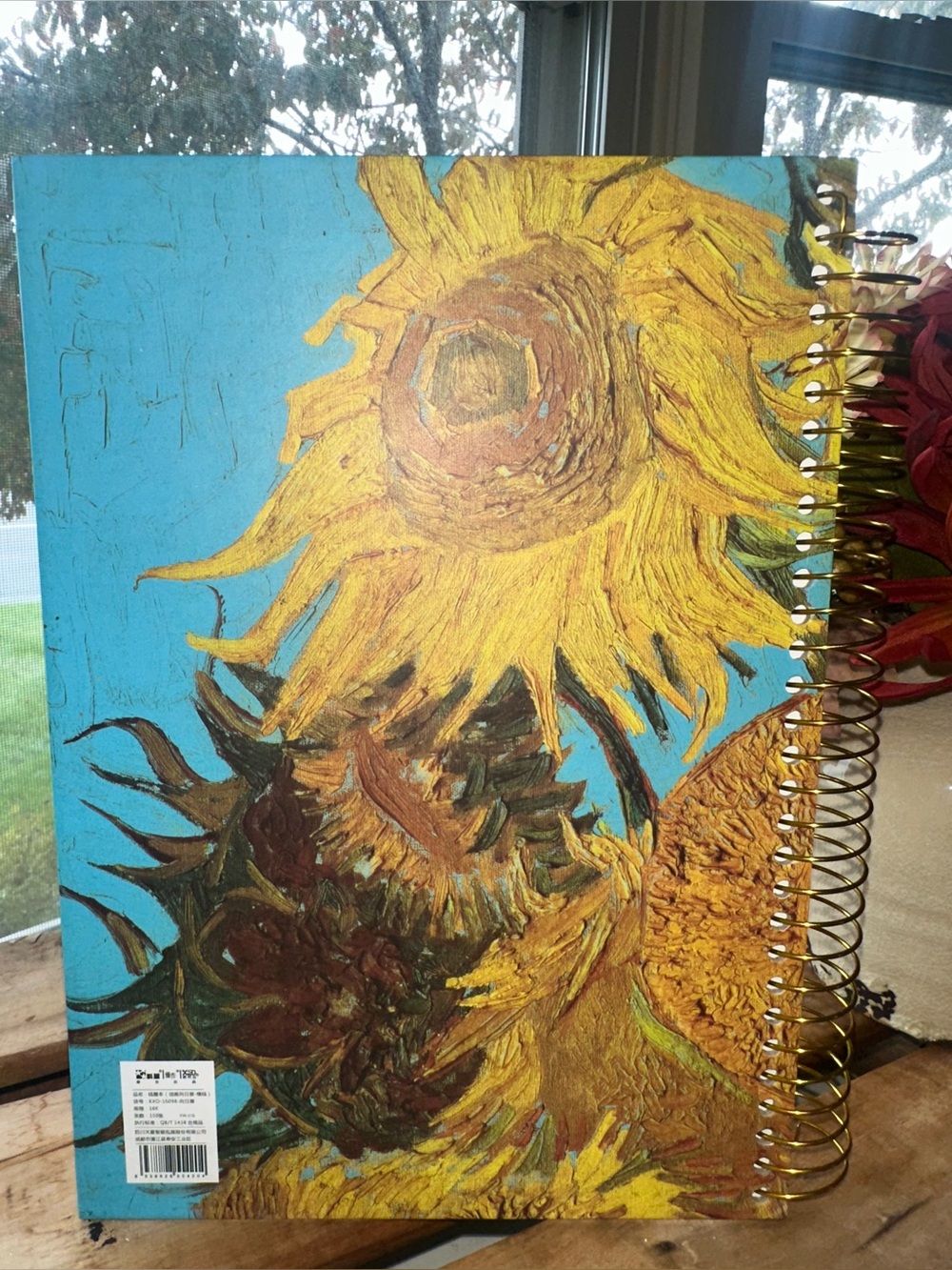 Van Gogh Sunflower, Large Spiral Notebook, 8x10, Big, Hardcover~New - Picture 4 of 7